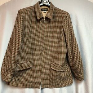 Requirements 16 herringbone print, black, green blue taupe, maroon jacket